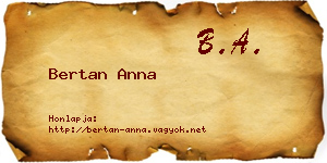 Bertan Anna névjegykártya